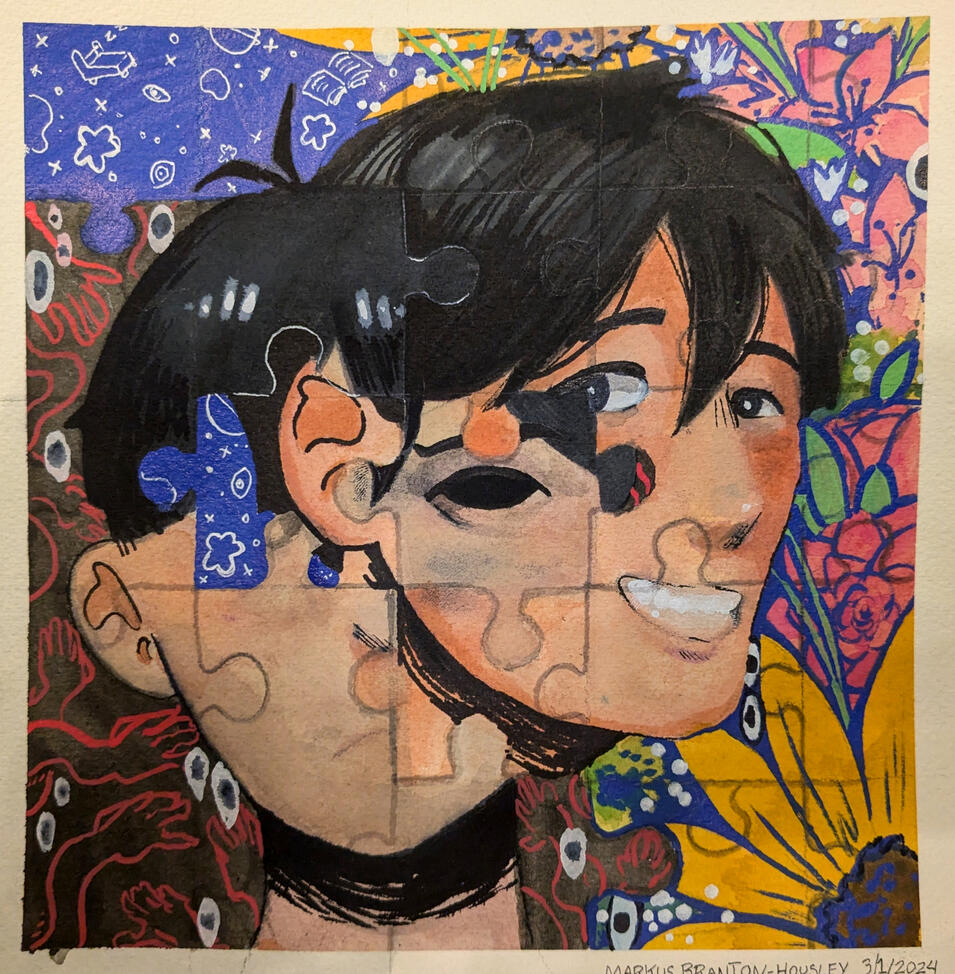 Alternating Puzzle - Watercolor & Paint Pens