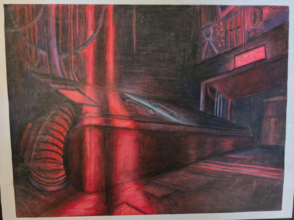 Diptych Dimensional Doorway - Colored Pencil (1/3)