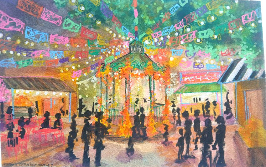 Night Out - Watercolor and Ink