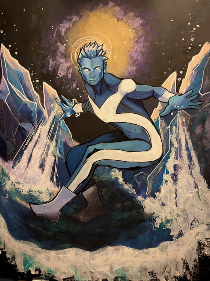 Iceman - Acrylic on Wood