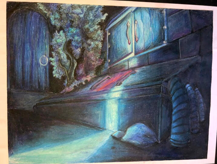 Diptych Dimensional Doorway (2/3) - Colored Pencils