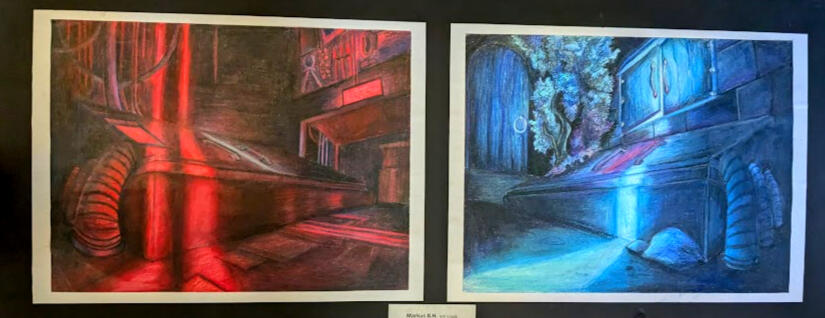 Diptych Dimensional Doorway - Colored Pencil (2/3)