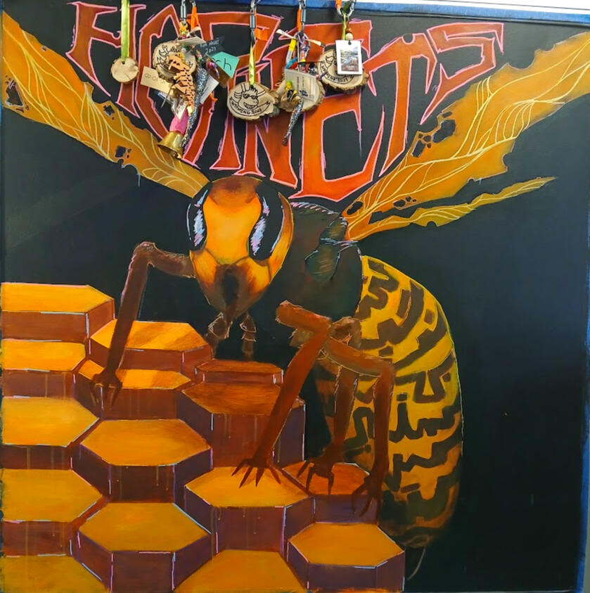 Crew Hornet - Acrylic on Cork Board